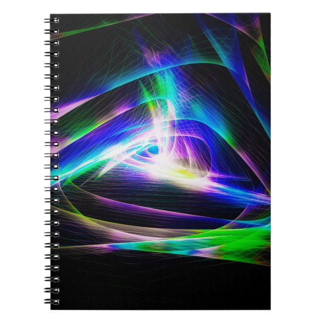 Abstract light waves and black backgroundabstract, notebook (Front)