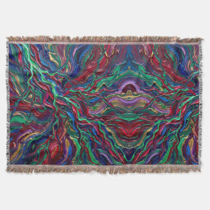 Abstract Lightning Bolt Jewel Tone Oil Blankets