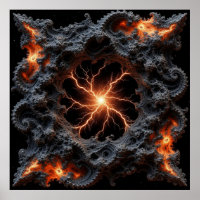 Abstract Lightning with Fiery and Textured Details
