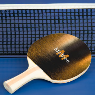 Abstract lights sea shiny bronzed Monogram Ping Pong Paddle