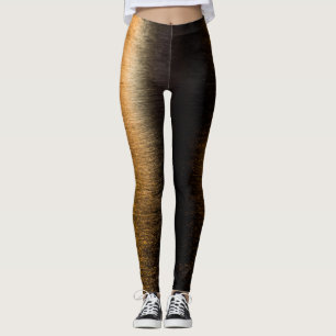 Abstract lights sea shiny bronzed reflection leggings