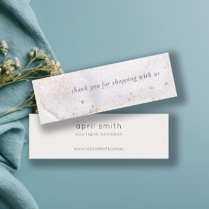 Abstract Lilac Brush Stoke Thank You For Order Mini Business Card