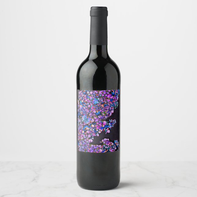 Abstract Lilac Wine Label (Front)