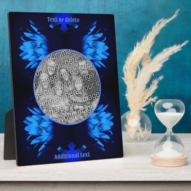 Abstract Lily Lotus Flower Create Your Own Photo Plaque (Side)