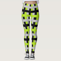 Abstract Lime Green, Silver and Black