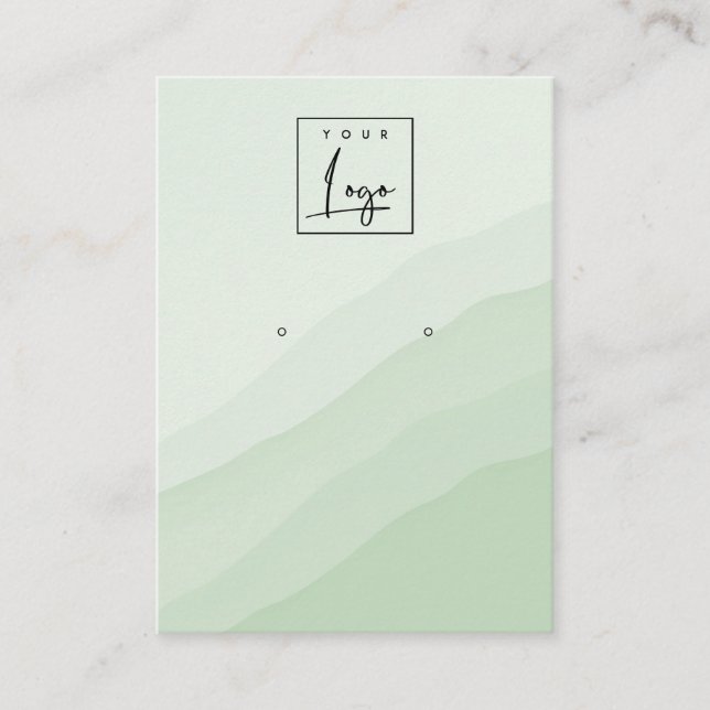 Abstract Lime Green Stud Wave Earring Logo Display Business Card (Front)