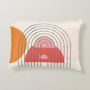 Abstract Line Arch 2 Dots fish Pillow 16" x 12"