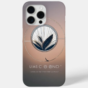 Abstract Line Art Circle Logo - Minimalist Feather iPhone 15 Pro Max Case