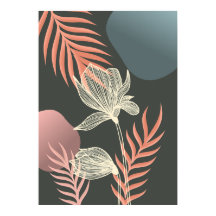 Abstract Line Art Flower Design - Elegant Mi