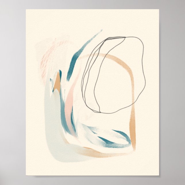 Abstract Line Art On White Poster (Front)