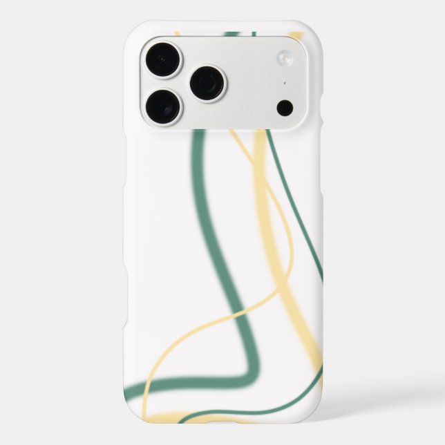 Abstract Line Art Phone Case | Minimalist Green &  (Back)