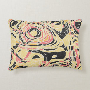 Abstract line geo pattern, topographical design. accent pillow