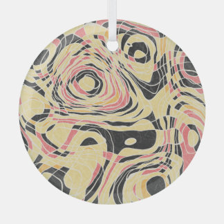 Abstract line geo pattern, topographical design. glass ornament