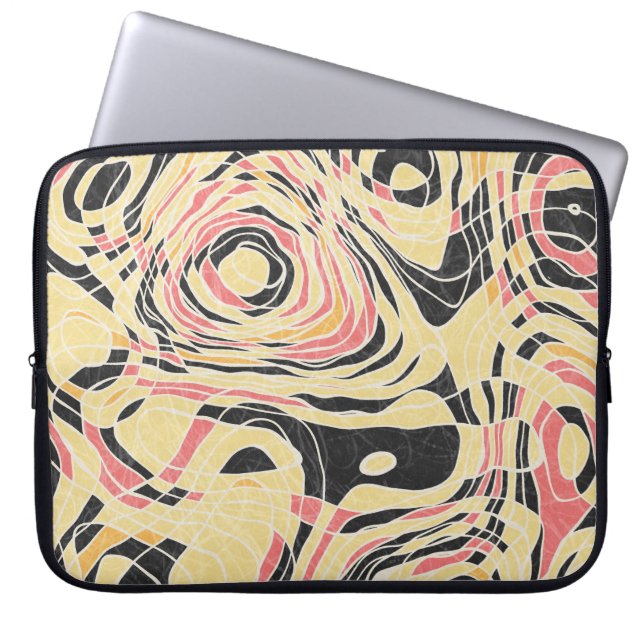 Abstract line geo pattern, topographical design. laptop sleeve (Front)