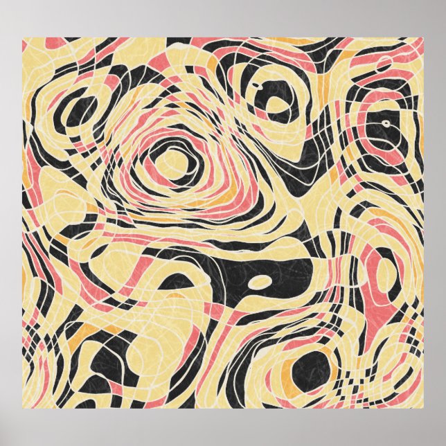 Abstract line geo pattern, topographical design. poster (Front)