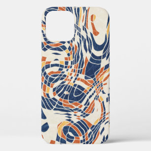Abstract line geo, topographical seamless pattern. iPhone 12 case
