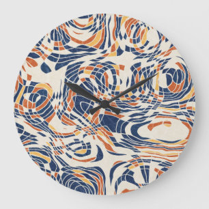 Abstract line geo, topographical seamless pattern. large clock