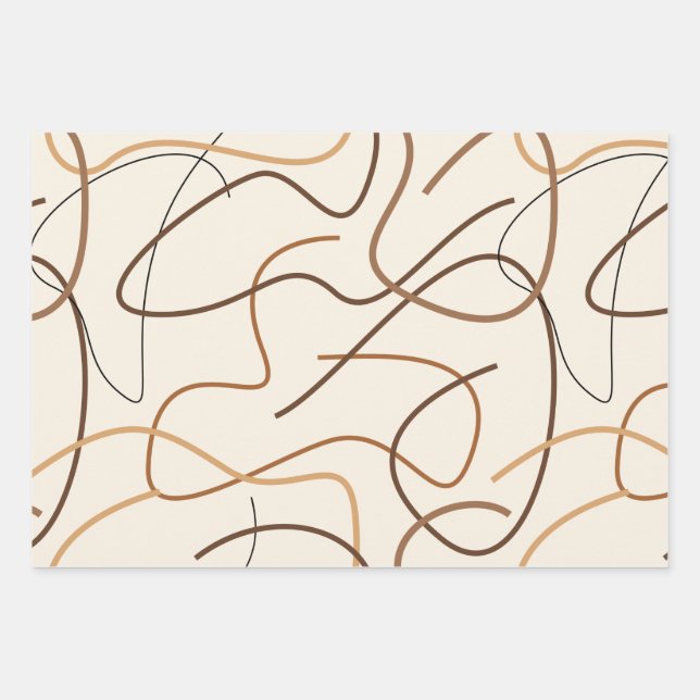 Abstract Line Pattern Wrapping Paper Sheet (Front)
