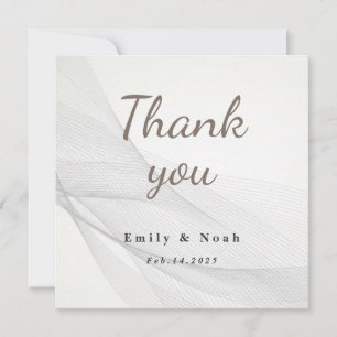 Abstract Line Texture Wedding Thank You Card