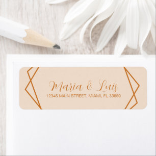 Abstract Linear Earthy Terracotta Tan Wedding 