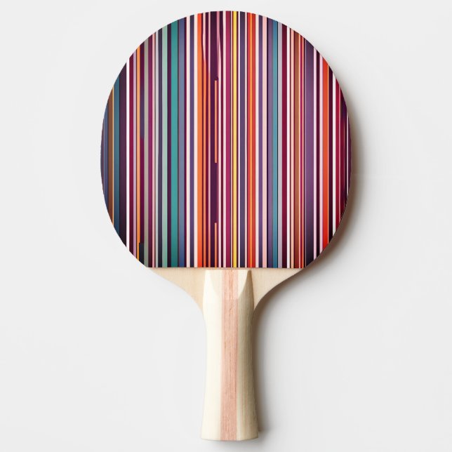 Abstract Linear Harmony – Plum, Gold & Aqua Ping Pong Paddle (Front)