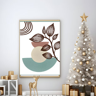 Abstract lineleaves modern minimal wall art poster