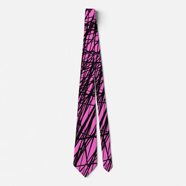 Abstract Lines - 02 - Pink #FF66CC Tie (Front)