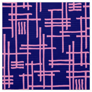Abstract Lines 120923 - Pink on Dark Blue Fabric