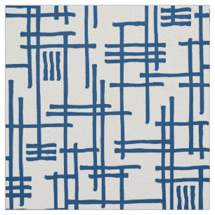 Abstract Lines 120923 - Shibori Blue on White Fabric