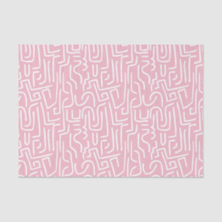 Abstract Lines 130318 - White on Pale Pink Tissue Paper