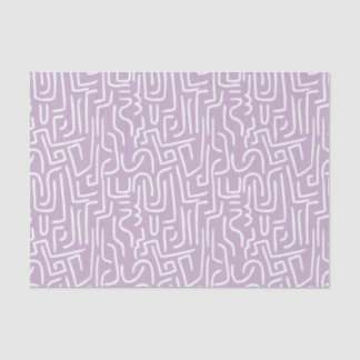 Abstract Lines 130318 - White on Pale Purple Tissue Paper