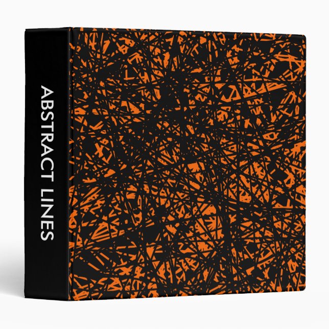 Abstract Lines 1.5in - Orange Binder (Front/Spine)