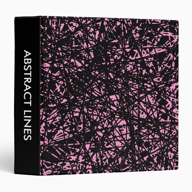 Abstract Lines 1.5in - Pink Binder (Front/Spine)