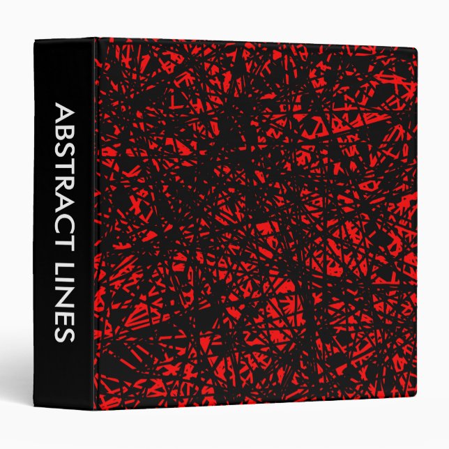 Abstract Lines 1.5in - Red Binder (Front/Spine)