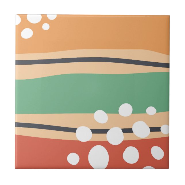 Abstract lines and dots artwork tile (Front)