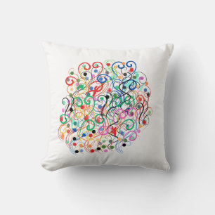 abstract lines and dots throw pillow
