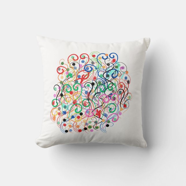 abstract lines and dots throw pillow (Front)