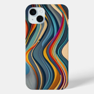 Abstract lines art pattern iPhone 15 mini case