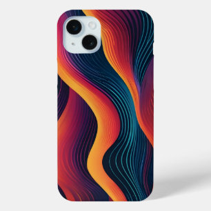 Abstract lines art pattern iPhone 15 mini case
