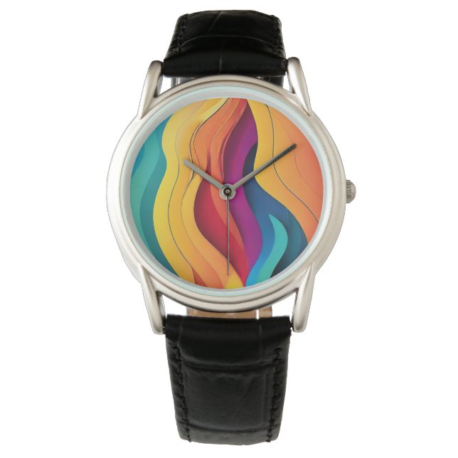Abstract lines art pattern watch (Front)