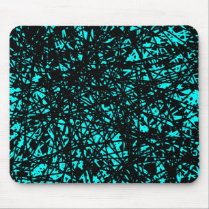 Abstract Lines - Cyan Mouse Pad