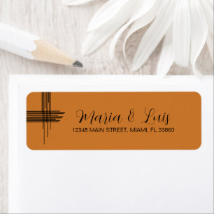 Abstract Lines Earthy Terracotta Wedding