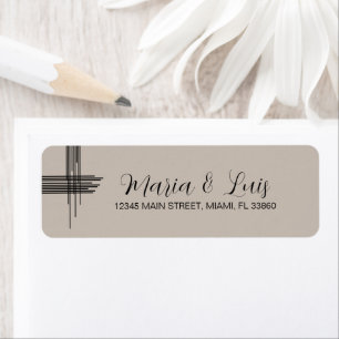Abstract Lines Earthy Wedding Label