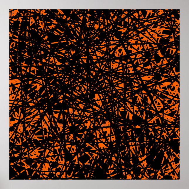 Abstract Lines - Orange Poster (Front)
