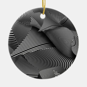 Abstract - Lines - Path to destruction Ceramic Ornament