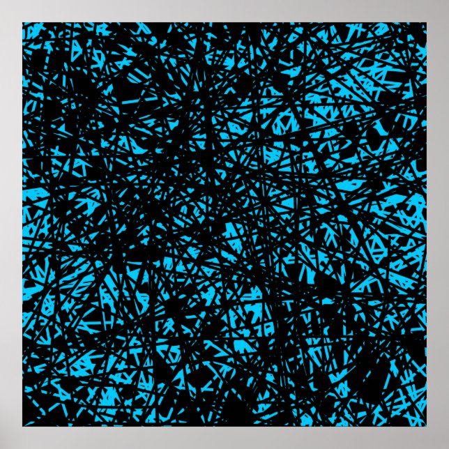 Abstract Lines - Sky Blue Poster (Front)
