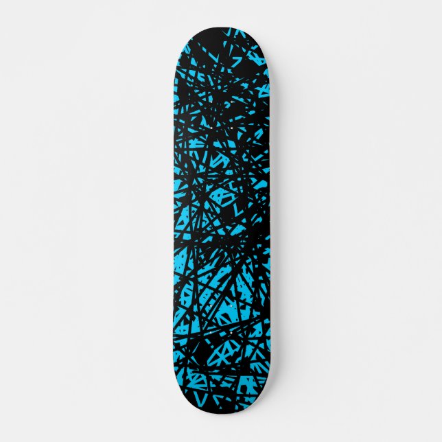 Abstract Lines - Sky Blue Skateboard (Front)
