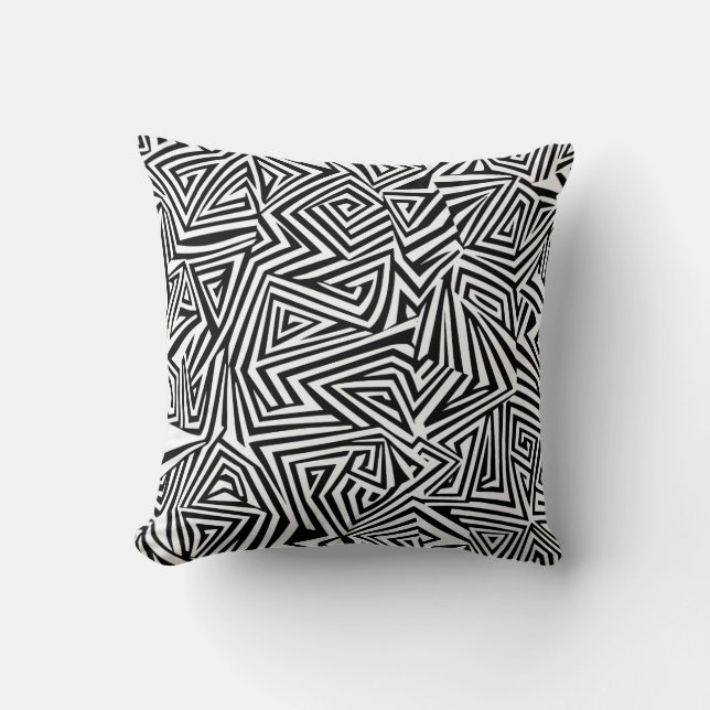 Abstract Lines Throw Pillow (Front)