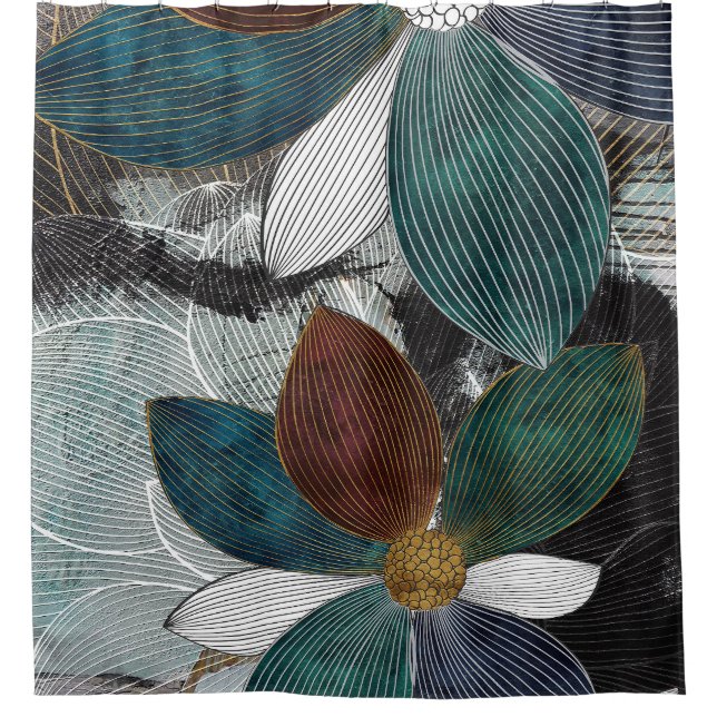 Abstract Linework Floral Art with Bold Petals (Front)