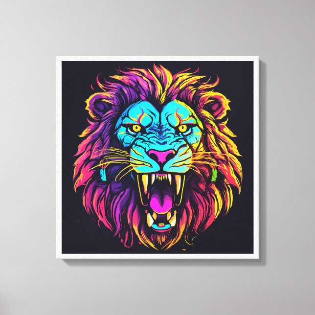 Abstract Lion Canvas – Modern Wildlife Artwork (Front)